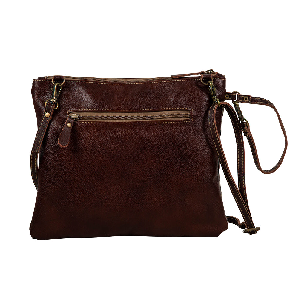 Rosalinda Cross Stitched Leather & Hairon Bag - Myra USA