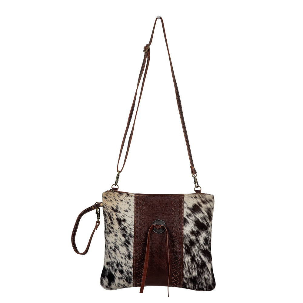 Rosalinda Cross Stitched Leather & Hairon Bag - Myra USA