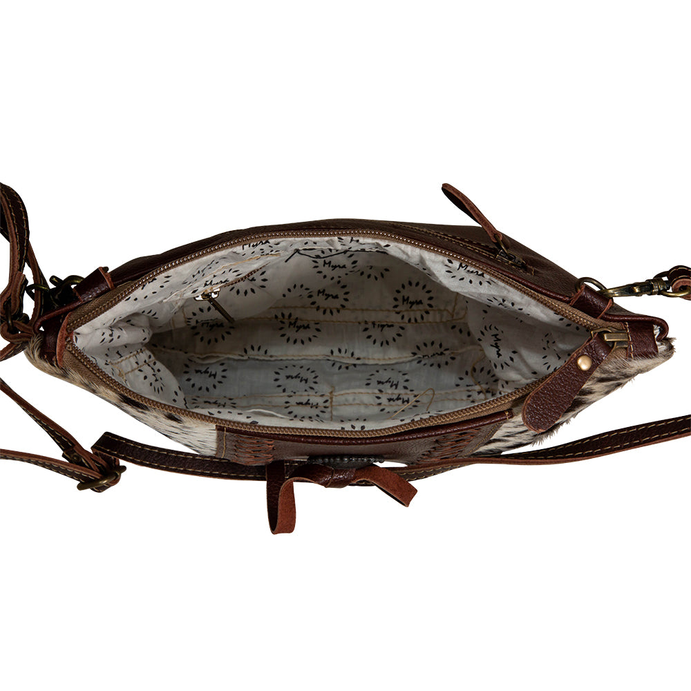 Rosalinda Cross Stitched Leather & Hairon Bag - Myra USA
