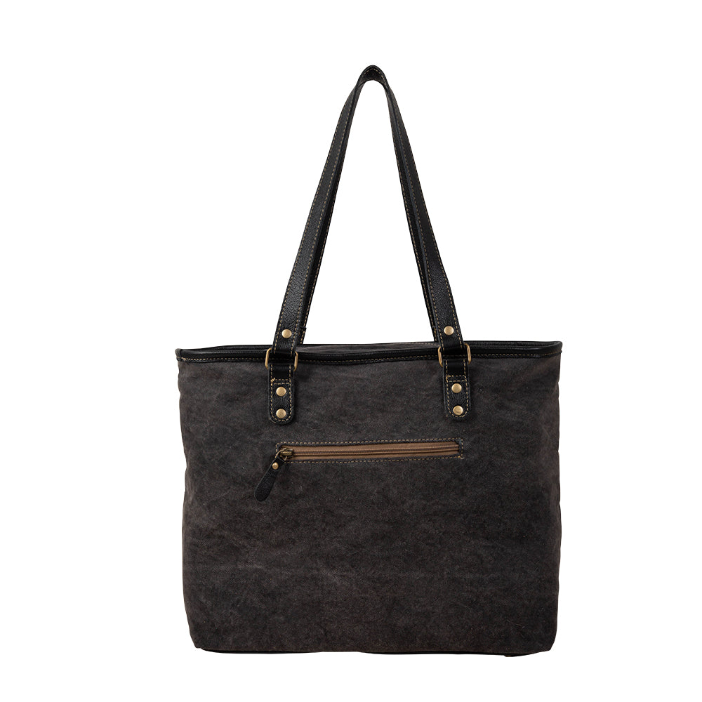 Cattle Brun Canvas & Hairon Bag - Myra USA