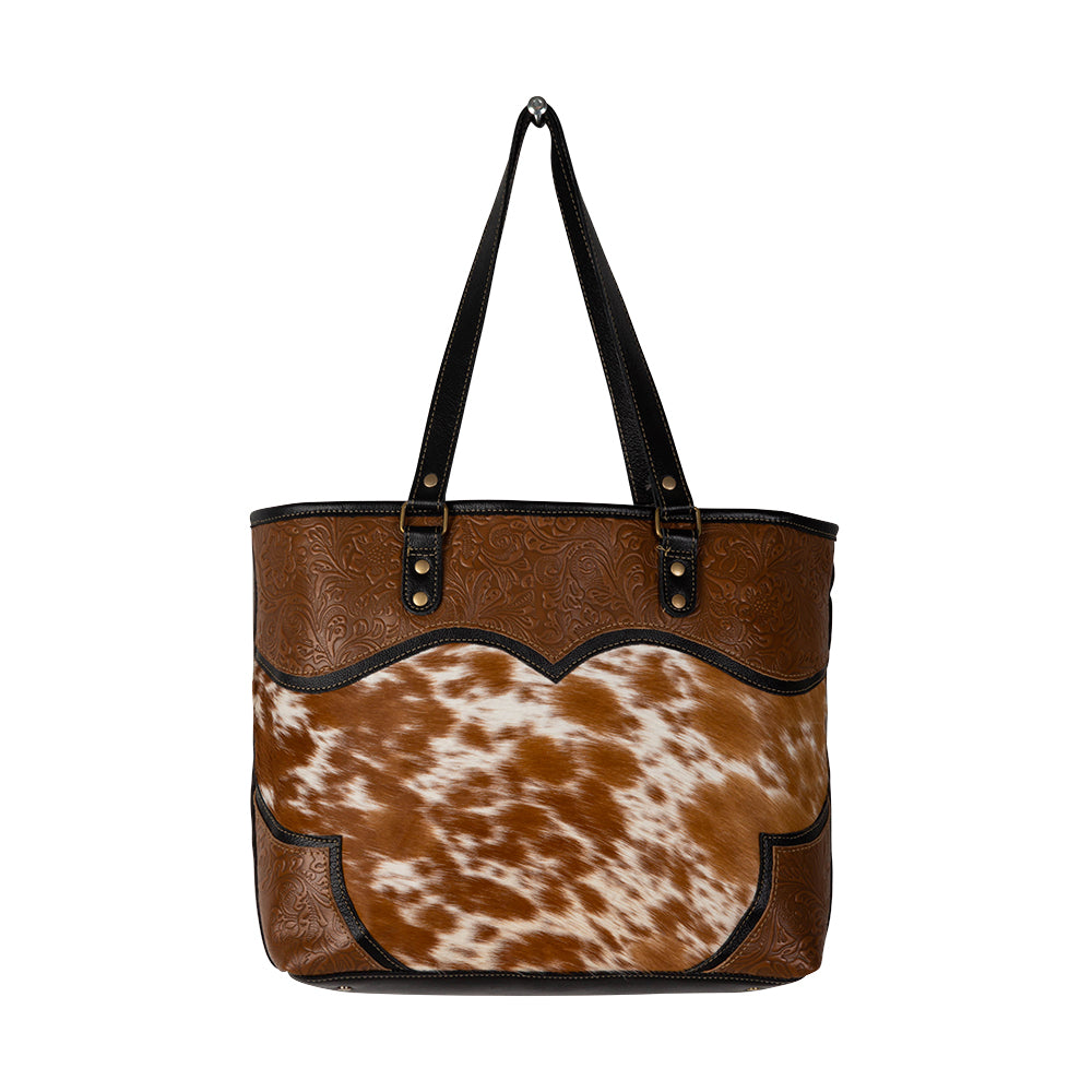 Cattle Brun Canvas & Hairon Bag - Myra USA