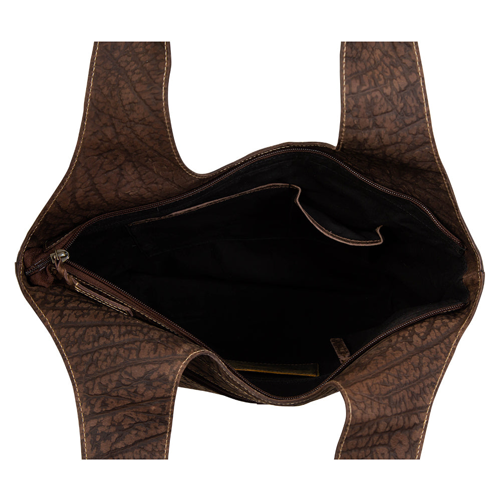 Pecos Wind Weave Pattern Leather & Hairon Bag - Myra USA