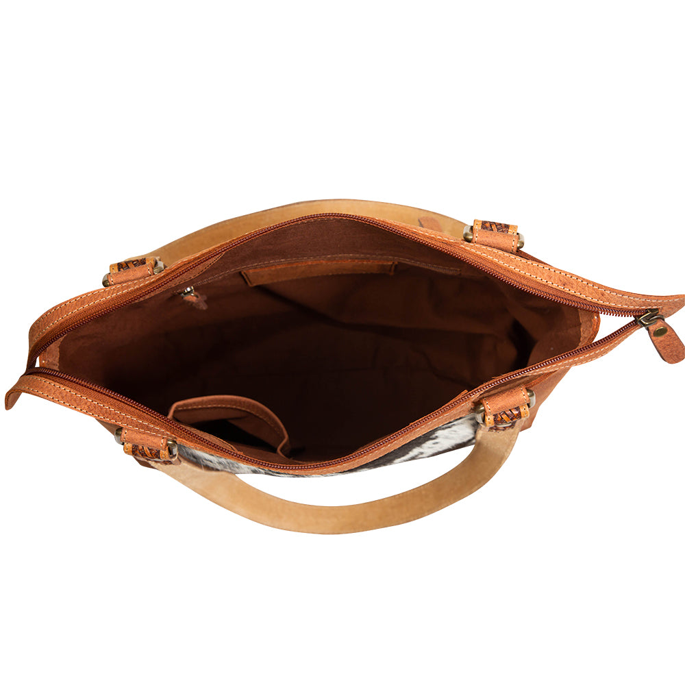 Holstein West Hairon Hand-Tooled Bag - Myra USA