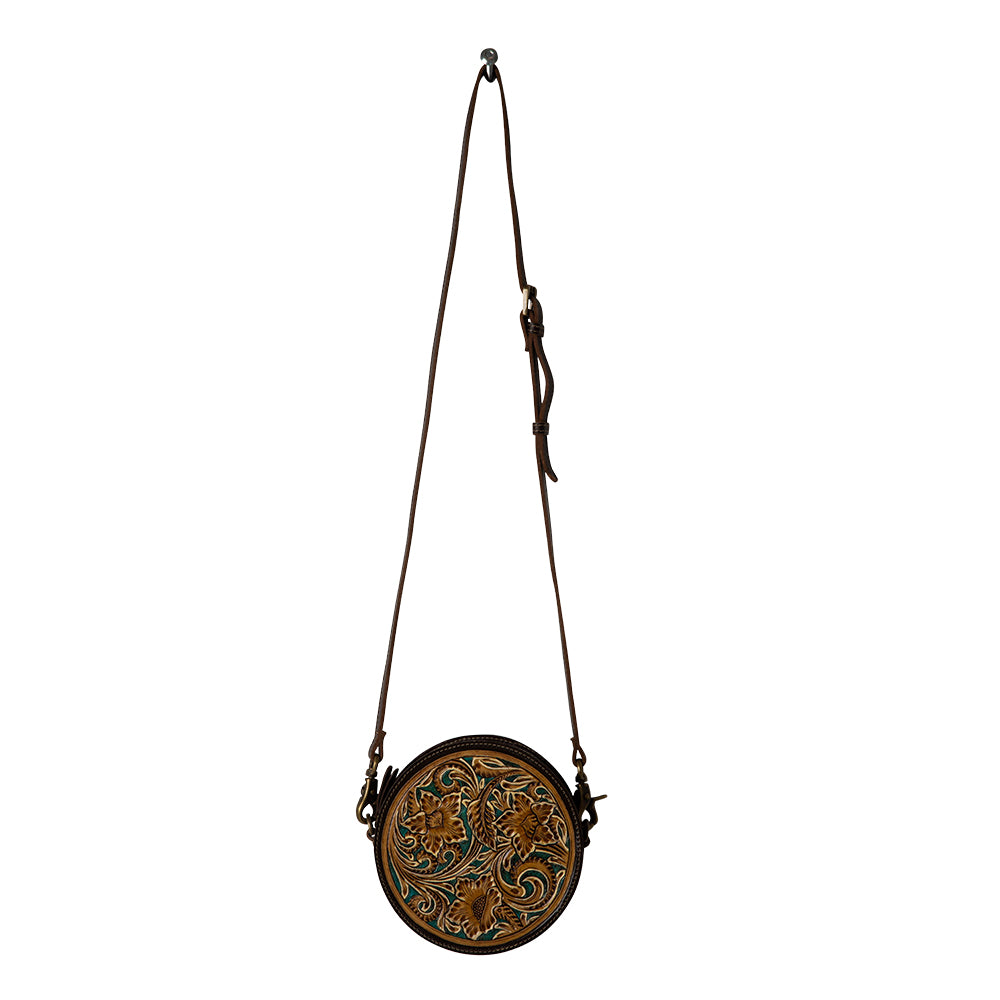 Magnolia Lane Hand-Tooled Round Bag - Myra USA