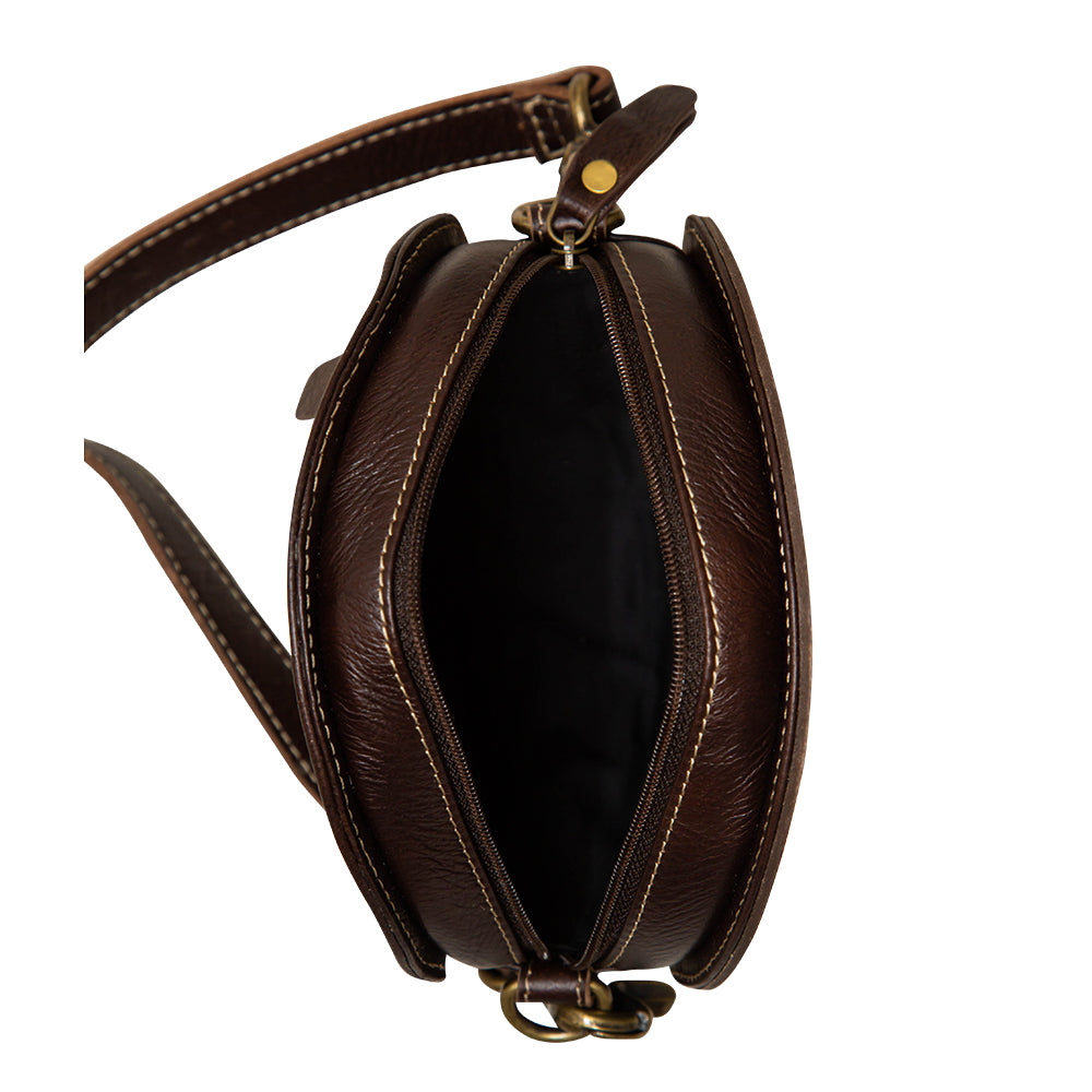 Magnolia Lane Hand-Tooled Round Bag - Myra USA