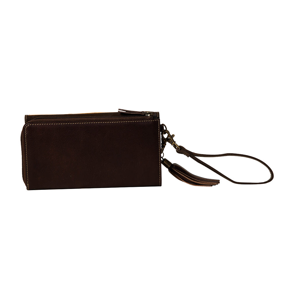 Magnolia Morn Hand-Tooled Clutch Wristlet Wallet - Myra USA