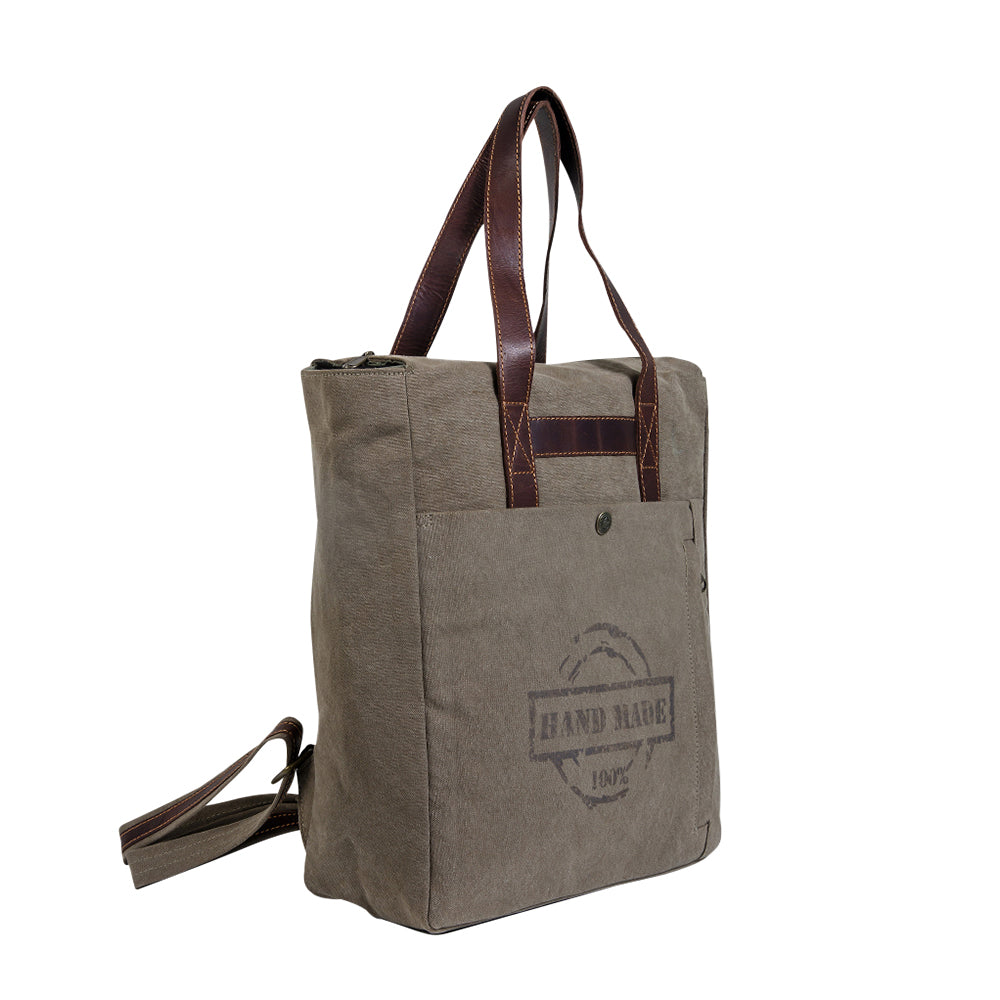 Yesteryear Canvas & Leather Backpack Bag - Myra USA