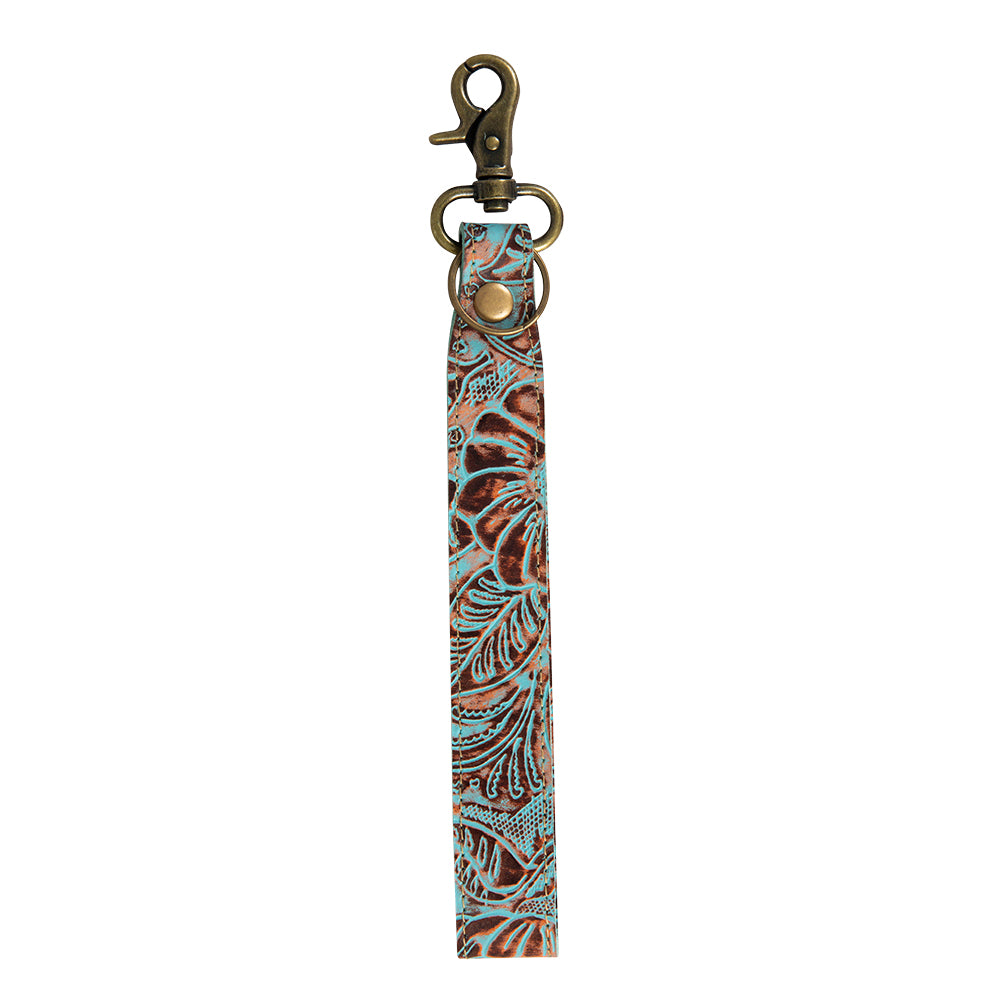 Pathflower Trail Hand-Tooled Key Fob - Myra USA