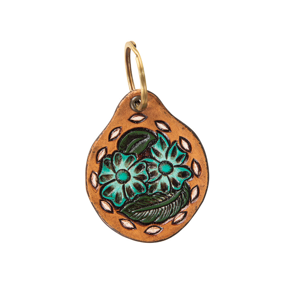Belle Blooms Hand-Tooled Key Fob - Myra USA
