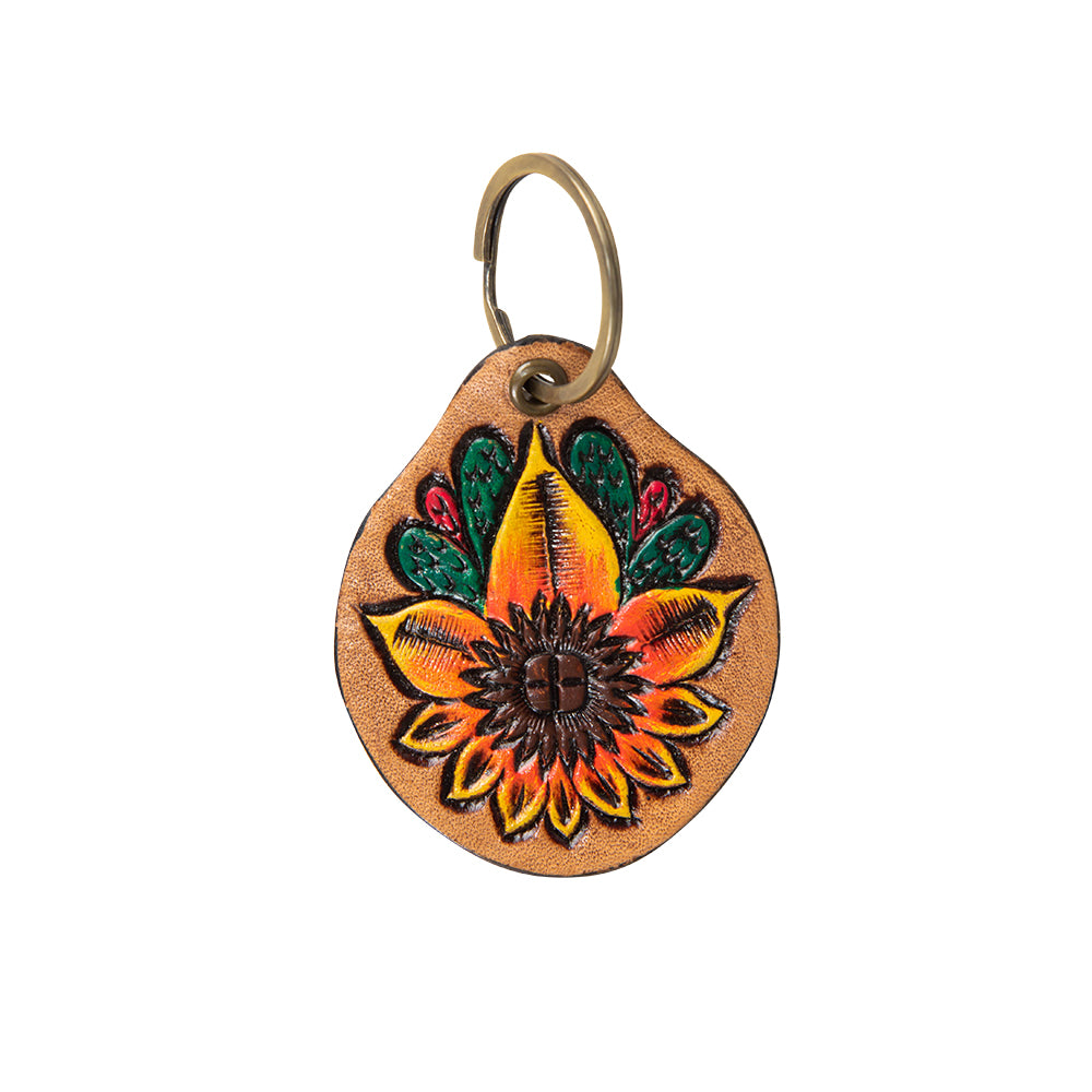 Desert Daffodil Hand-Tooled Key Fob - Myra USA