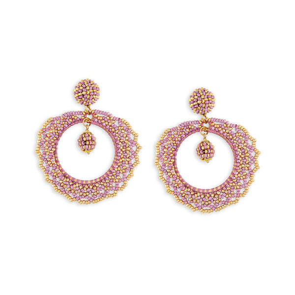 Lavender Fields Beaded Earrings - Myra USA