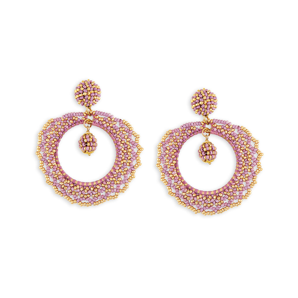 Lavender Fields Beaded Earrings - Myra USA