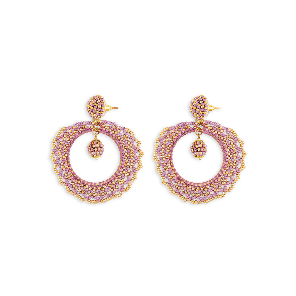 Lavender Fields Beaded Earrings - Myra USA