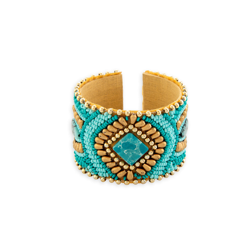 Savannah Worlds Beaded Cuff Bracelet - Myra USA
