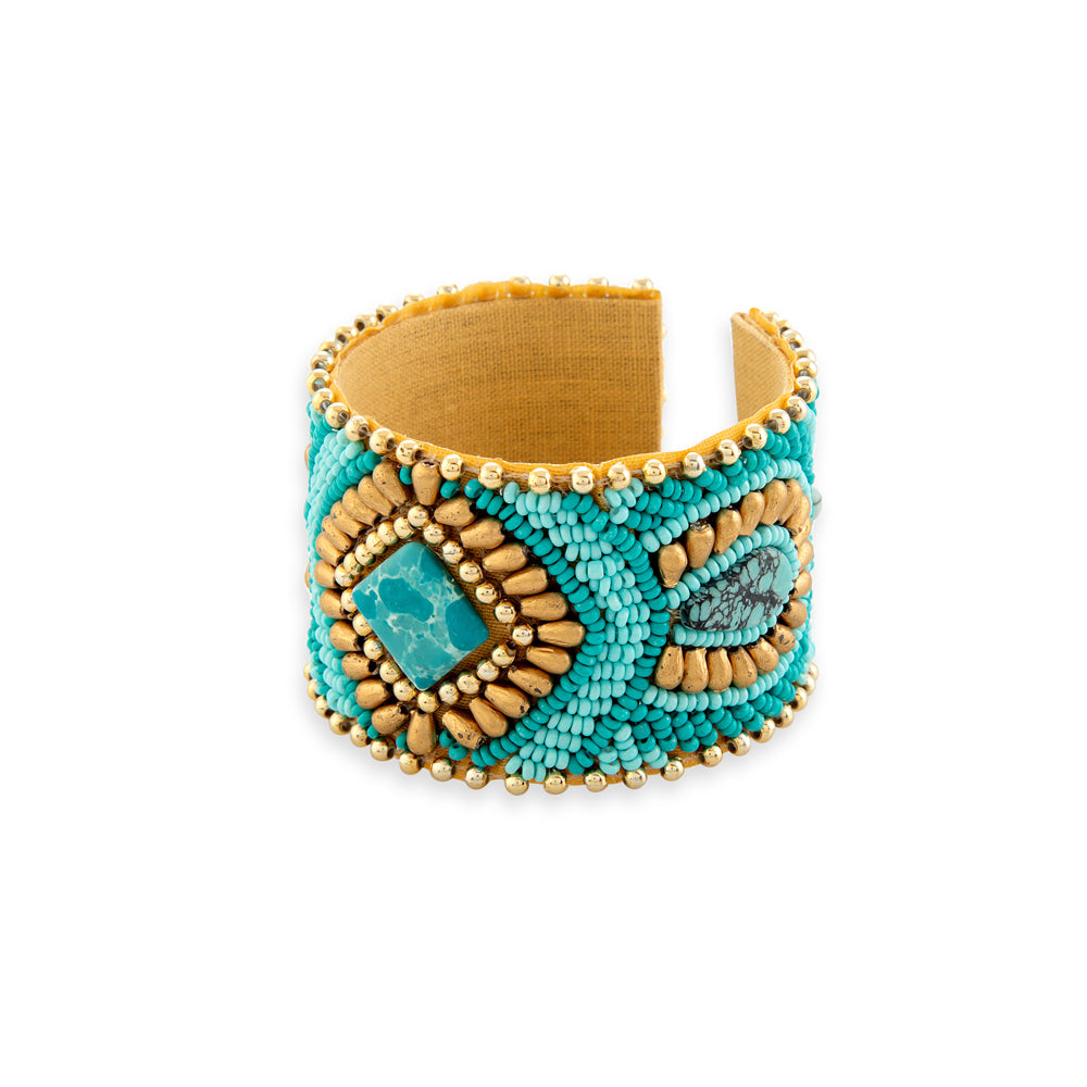 Savannah Worlds Beaded Cuff Bracelet - Myra USA