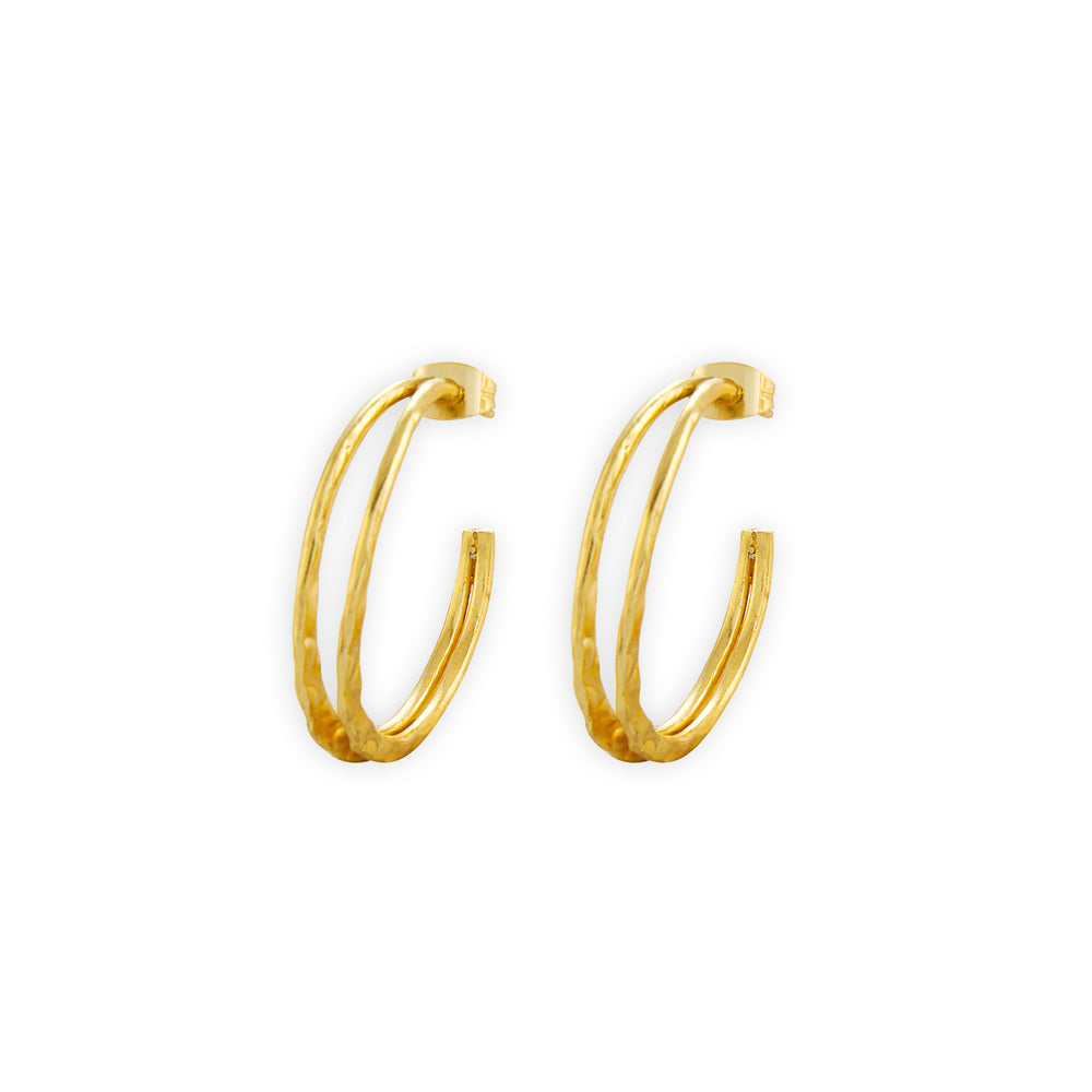 Truscan Artisan Gold Hoop Earrings - Myra USA