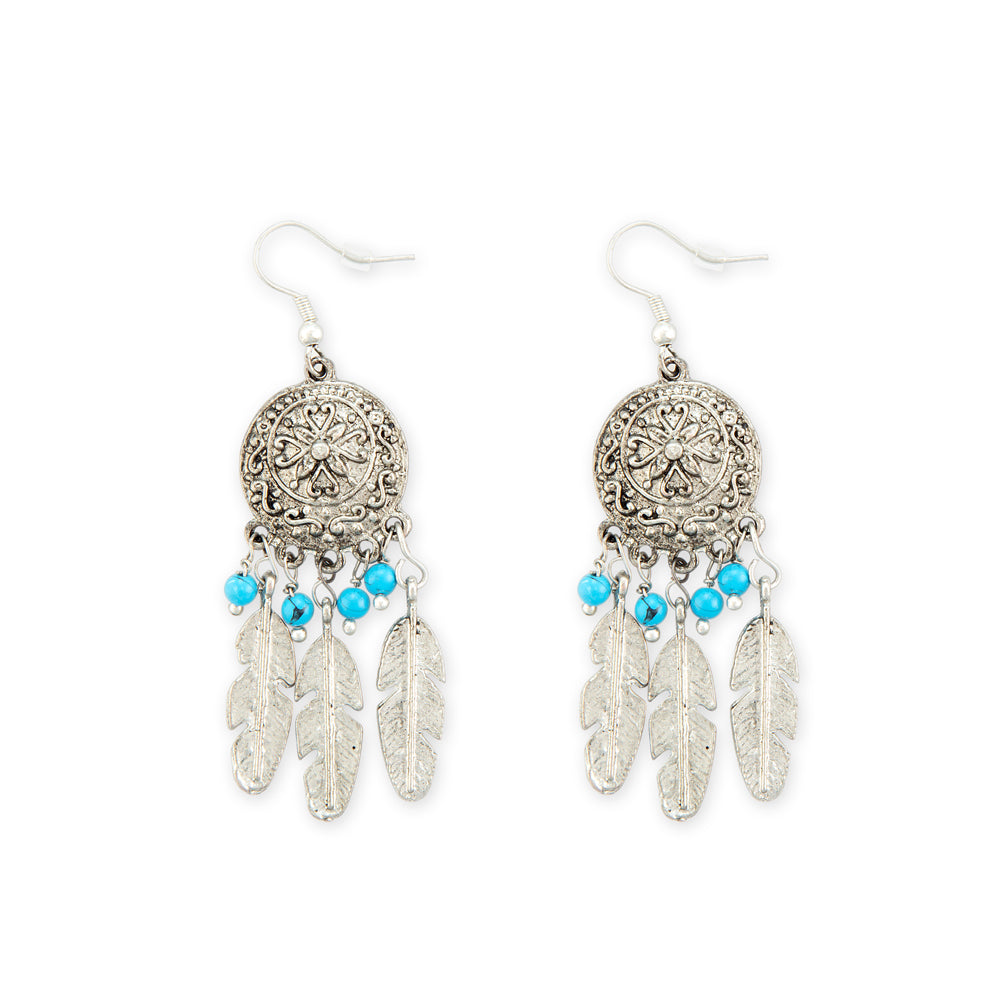 Wish Of Feathers Silver Earrings - Myra USA