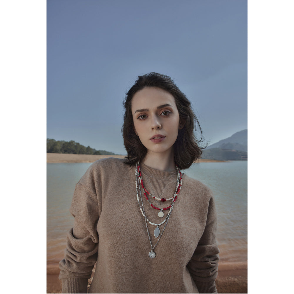 Red Delights & Dreams Tiered Necklace - Myra USA