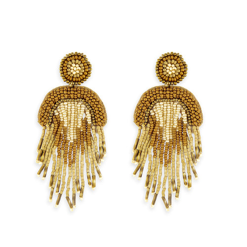 Folklore Embrace Beaded Earrings In Wheat - Myra USA