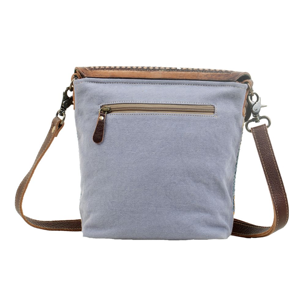 BLUE FEATHER HAND TOOLED BAG - Myra USA