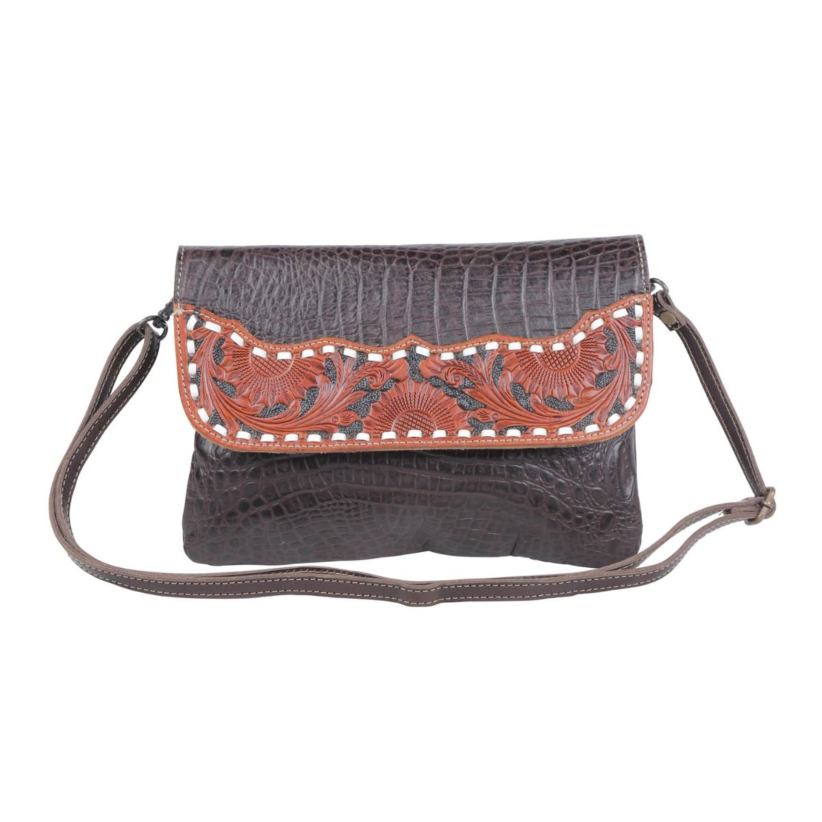 Chocosplash Hand-Tooled Bag - MyraUSA