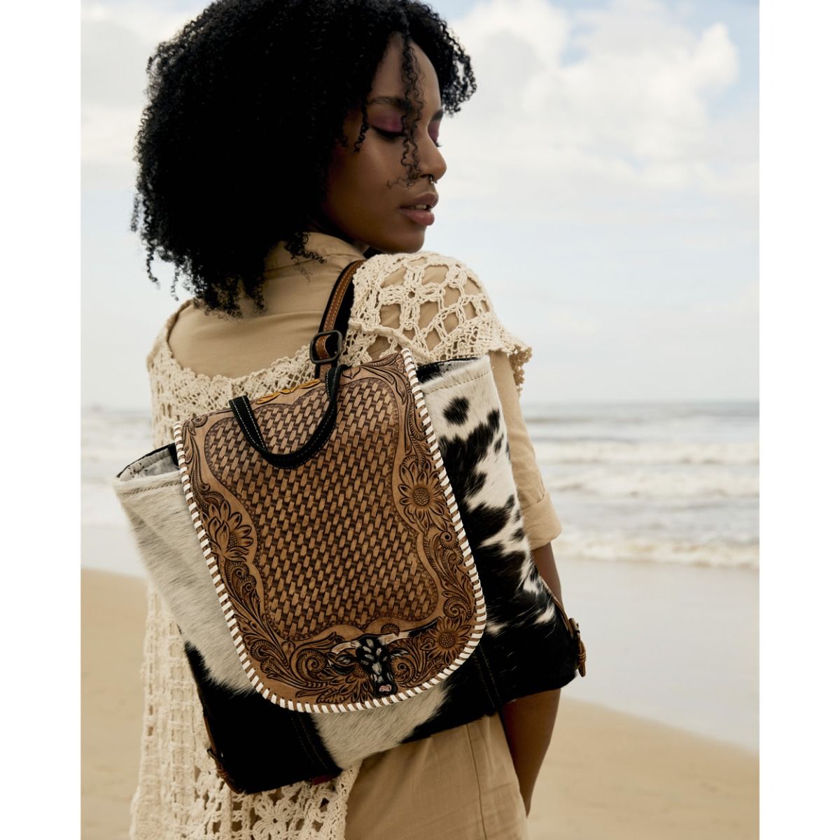 Padauk covers Hand-Tooled Bag - MyraUSA