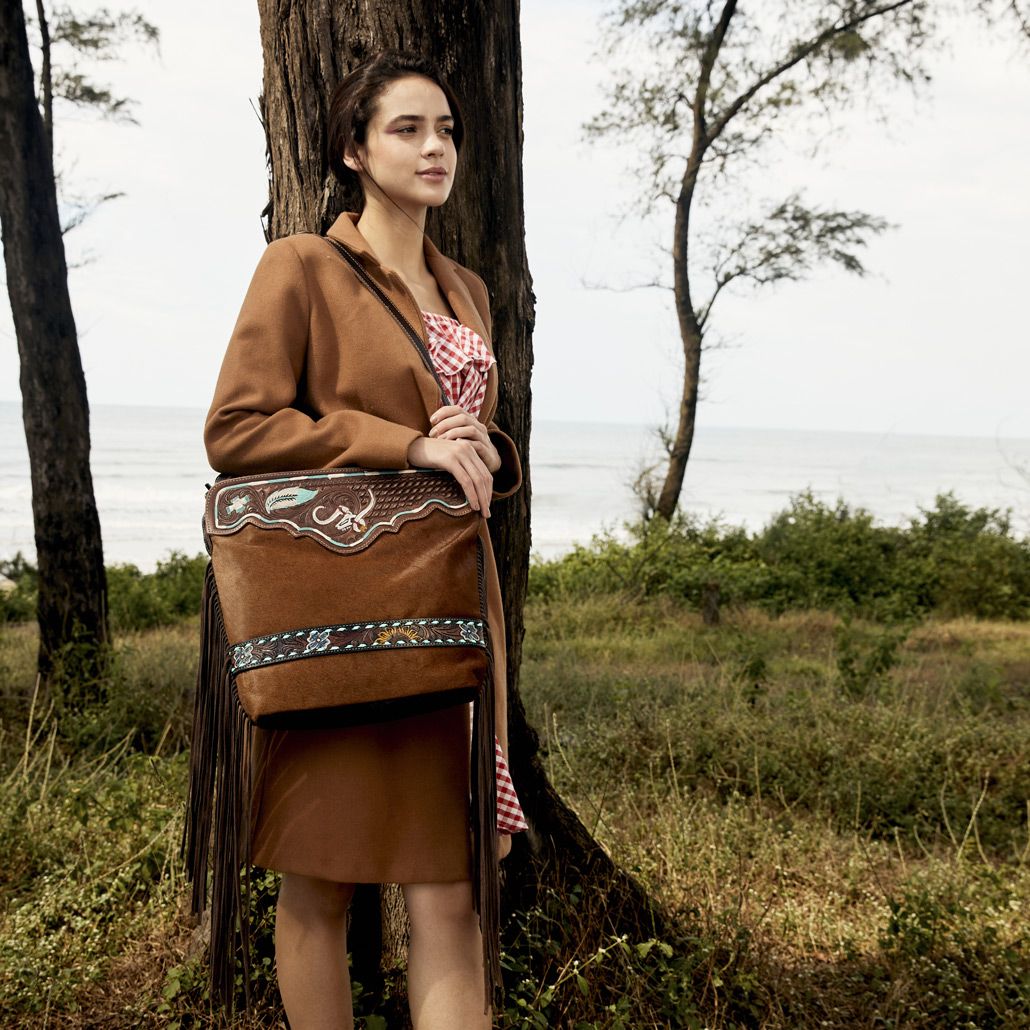 Russet statement Hand-Tooled Bag - MyraUSA