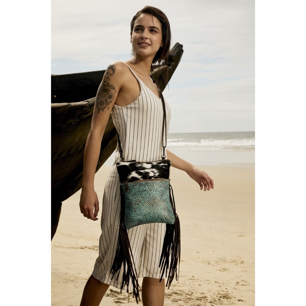 Flaneur Canvas & Hairon Bag - MyraUSA