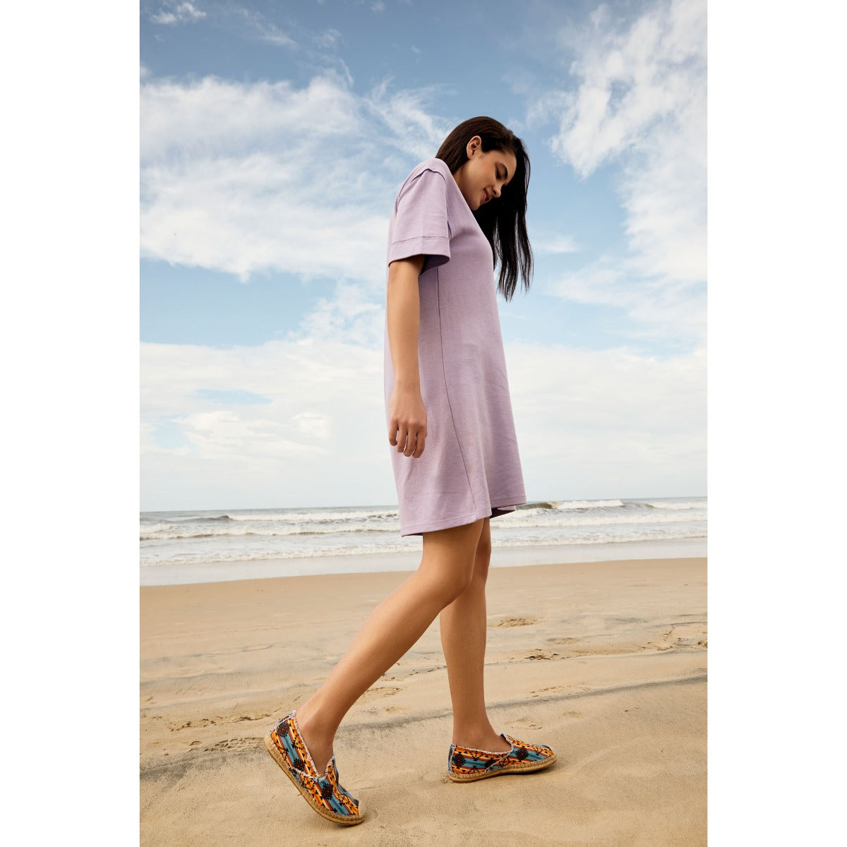 western canvas shoes for women with a colorful geometric pattern