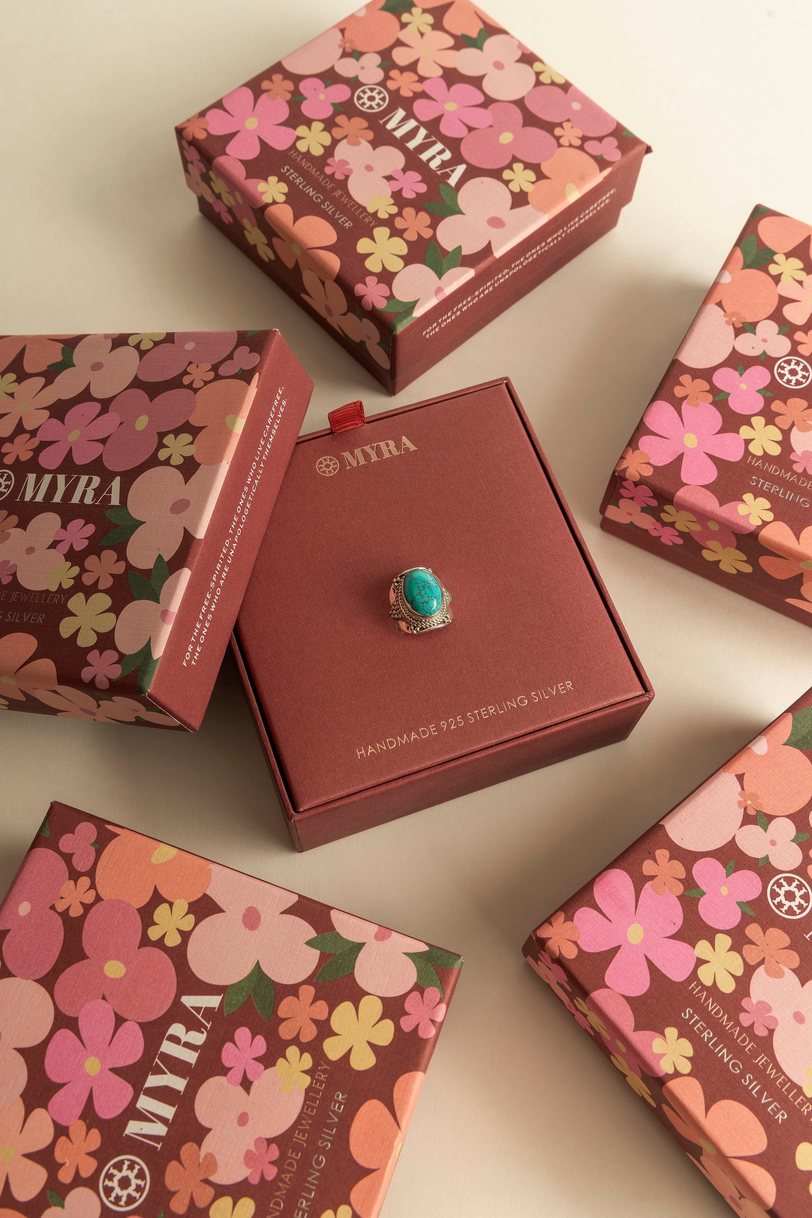 Myra Moonstrike Sterling Silver Ring in Arena Teal - Myra USA