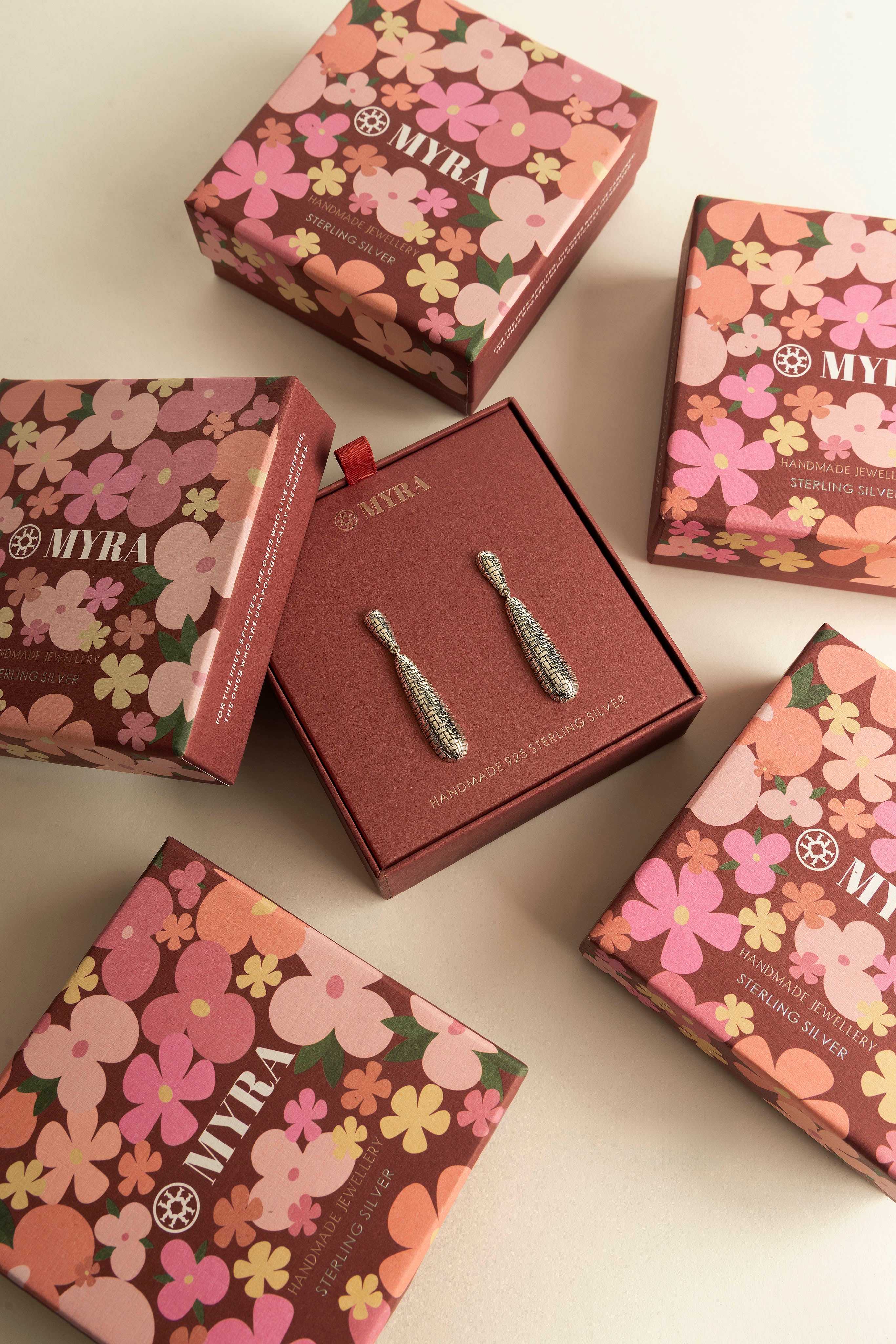 Myra Lariat Mesh Sterling Silver Earrings in Dusty Chrome - Myra USA