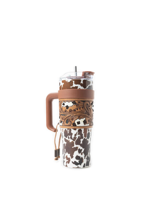 Wide Wyoming Tumbler In Brown and White - Myra USA