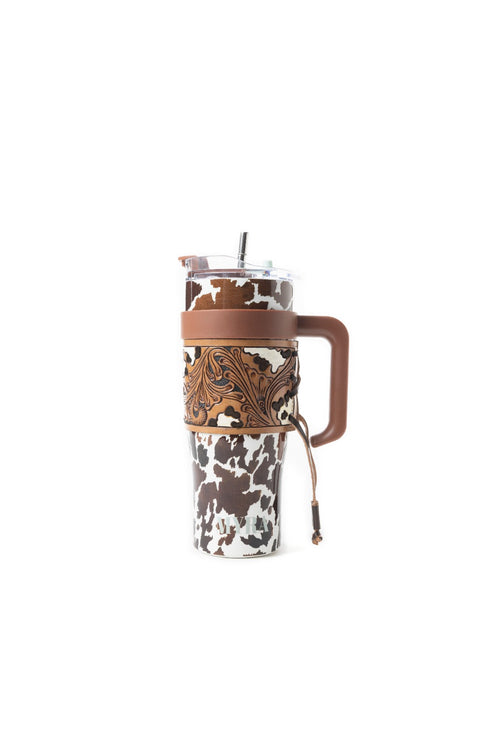 Wide Wyoming Tumbler In Brown and White - Myra USA