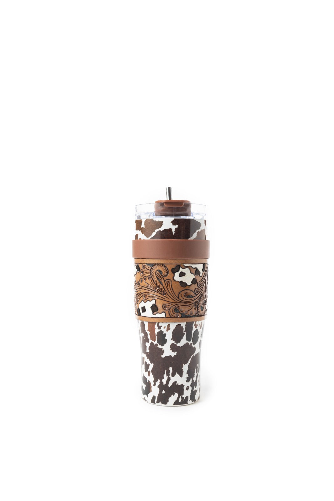 Wide Wyoming Tumbler In Brown and White – Myra USA Wide Wyoming Tumbler In Brown and White – Myra USA