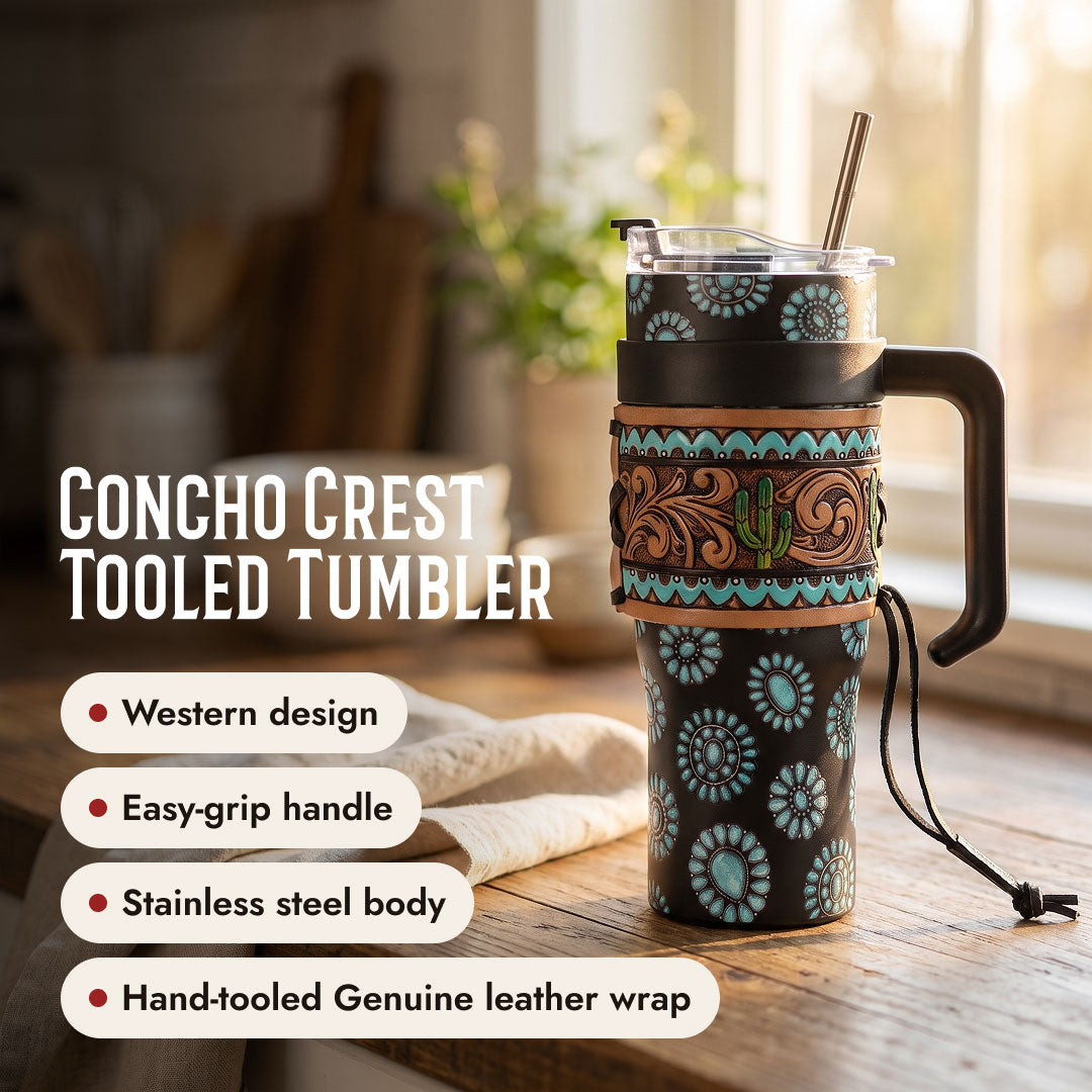 Concho & Bandana Tooled Tumbler Duo - Lifestyle