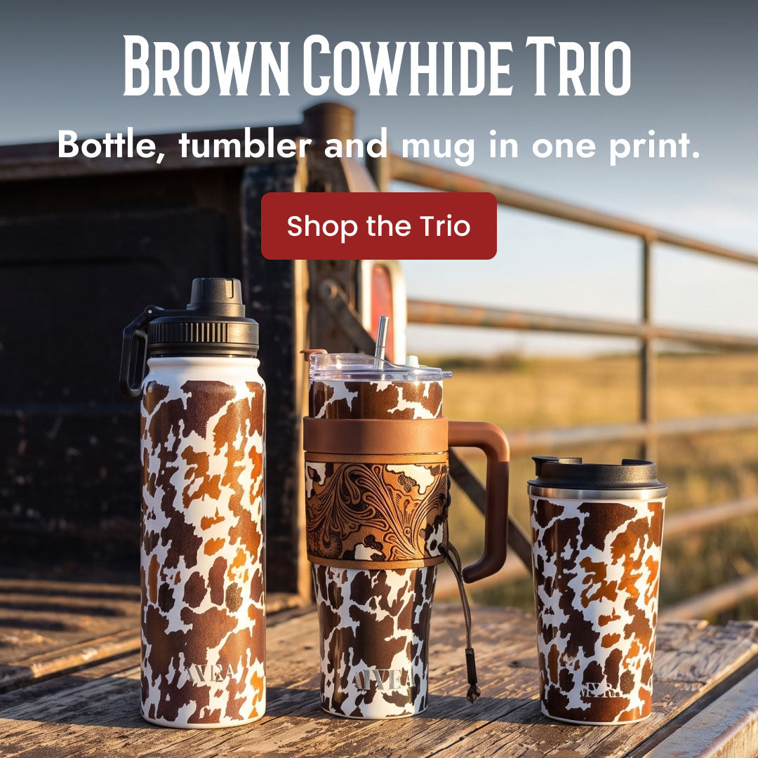 Brown Cowhide Hydration Trio - Hero