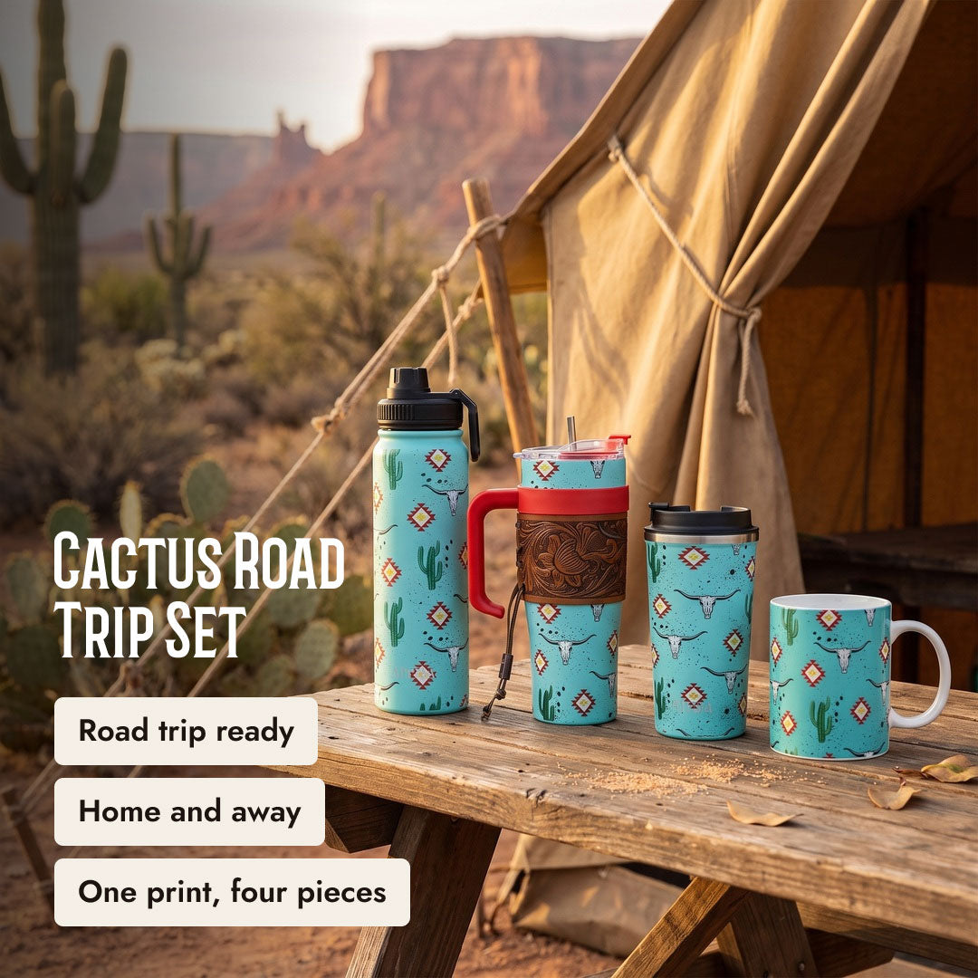 Cactus Geometry Road Trip Trio - Lifestyle