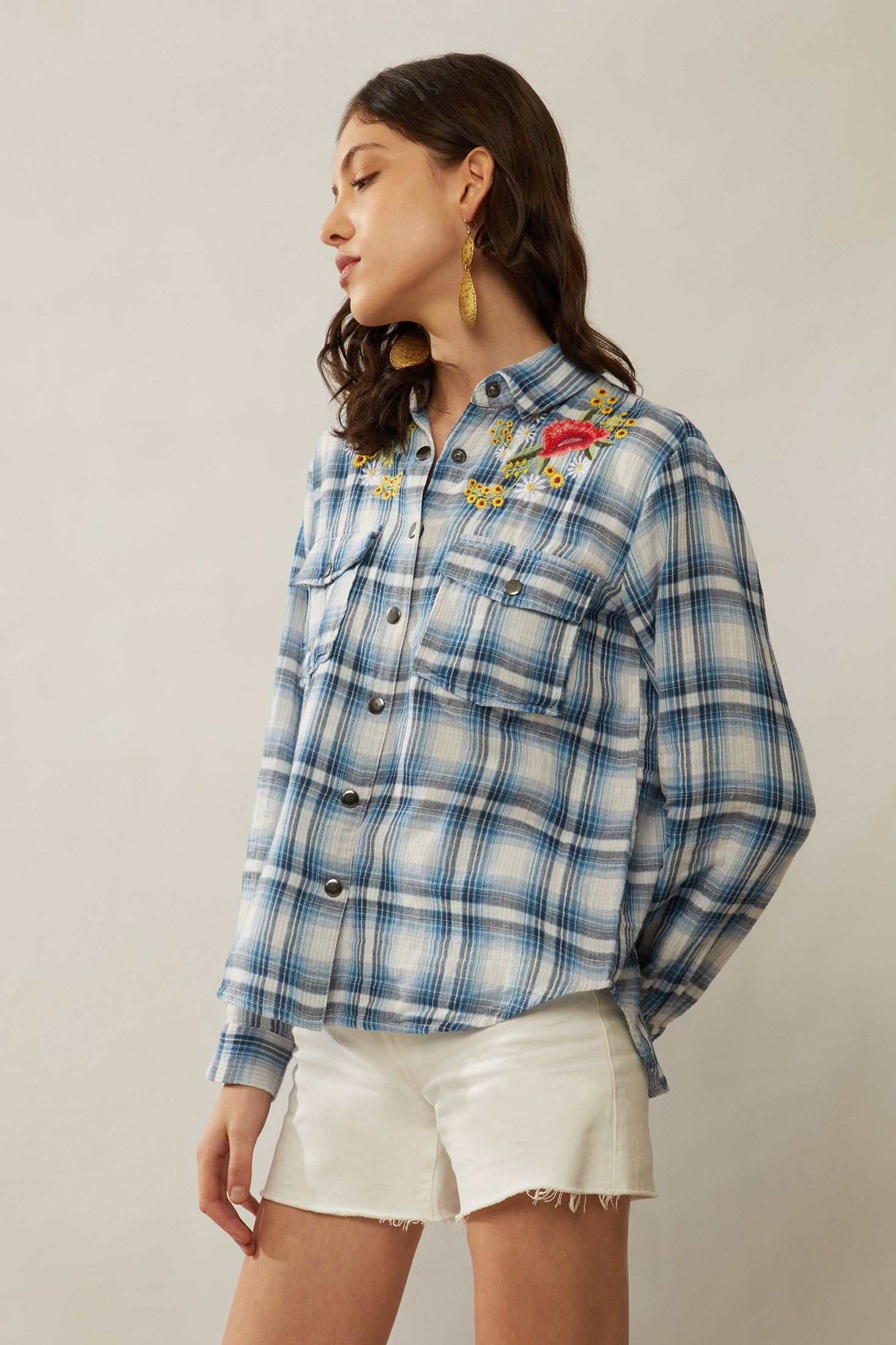 Bohera Trail Blossoms Embroidered Shirt - Myra USA