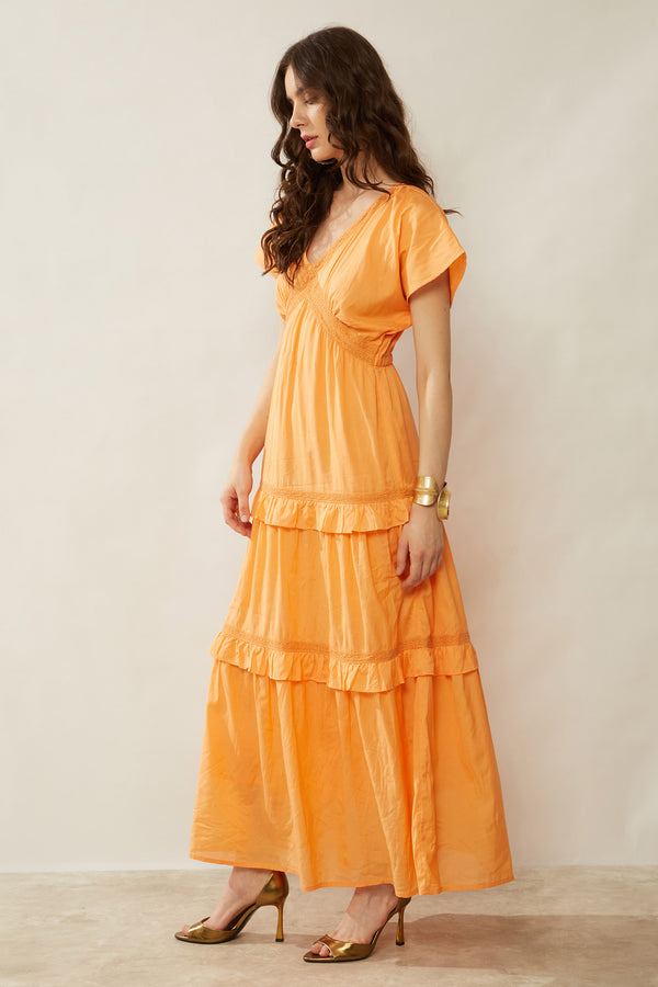 Bohera Miralee Golden Tiered Maxi Dress - Myra USA