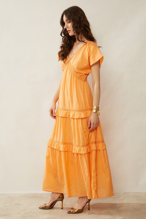 Bohera Miralee Golden Tiered Maxi Dress - Myra USA