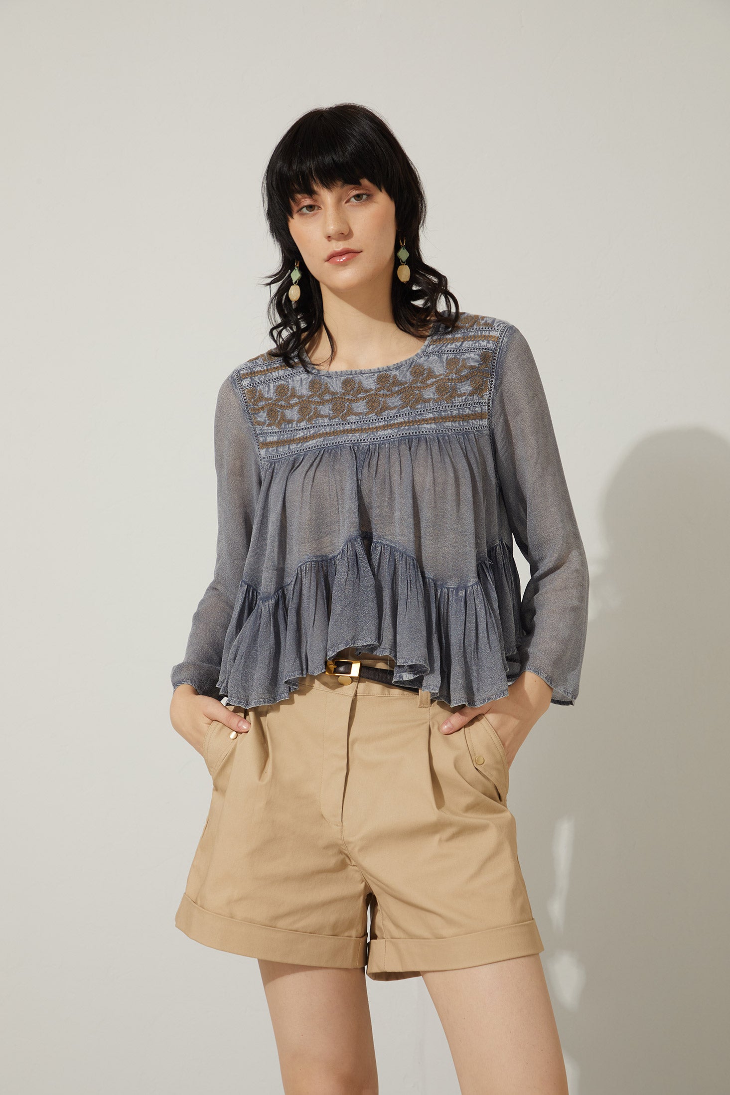 Bohera Moana Embroidered Washed TOP - Myra USA