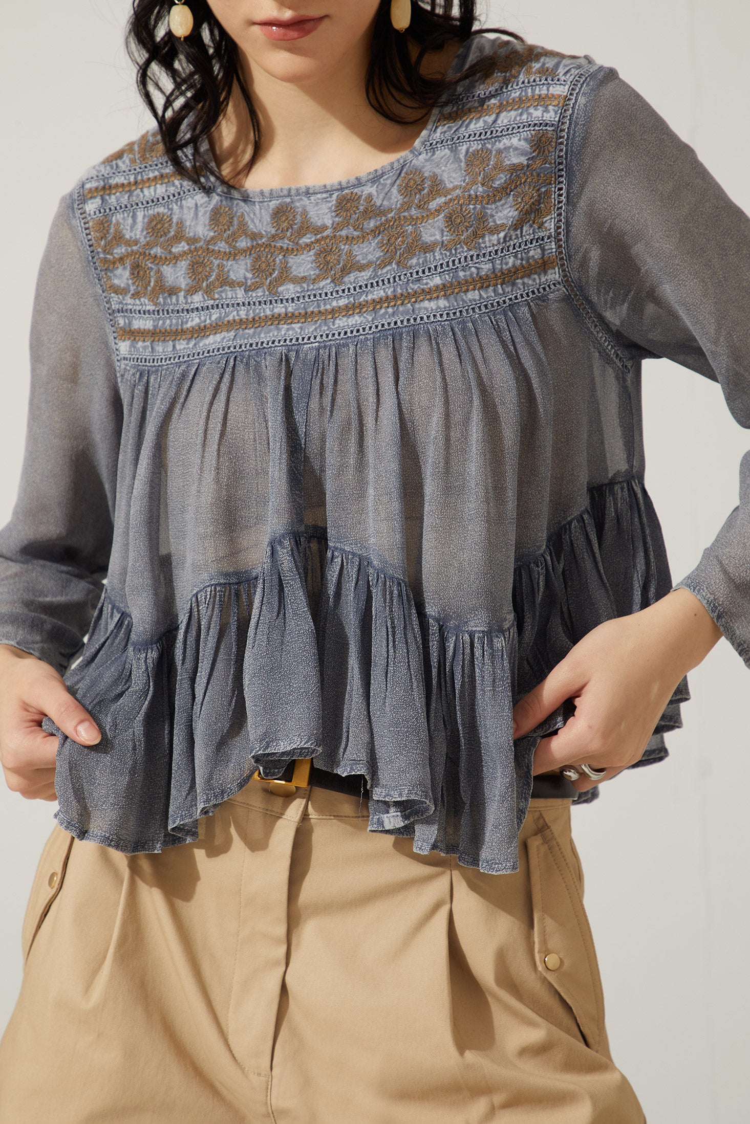 Bohera Moana Embroidered Washed TOP - Myra USA