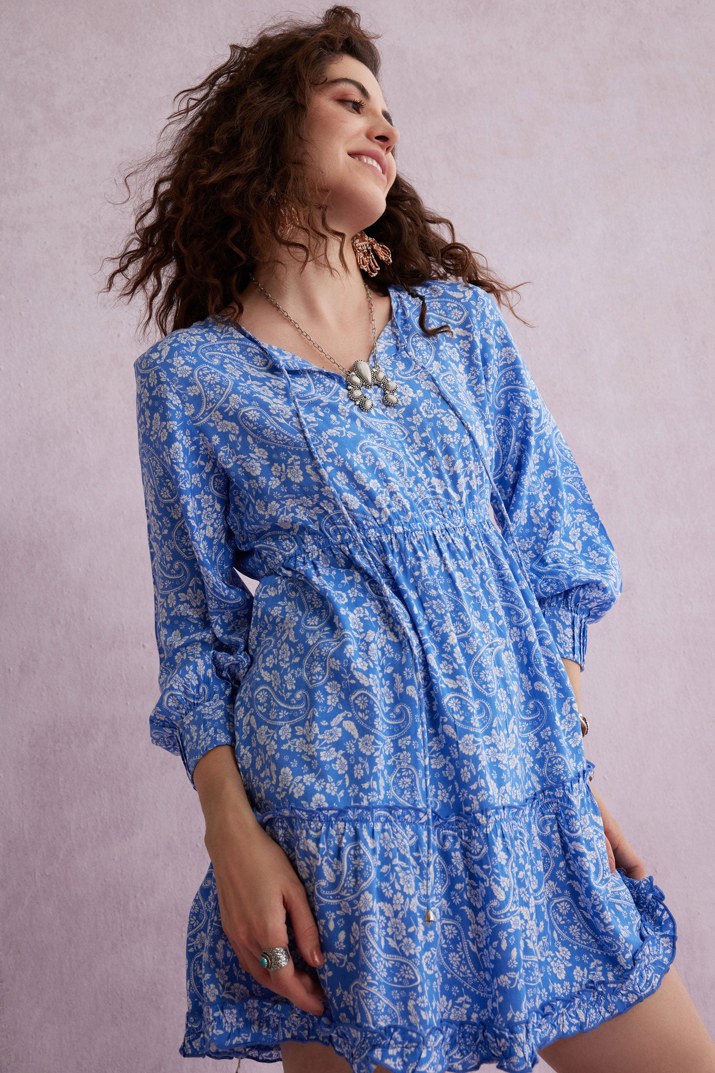 Bohera Cora Ann Full Sleeve Baby Doll Dress - Myra USA