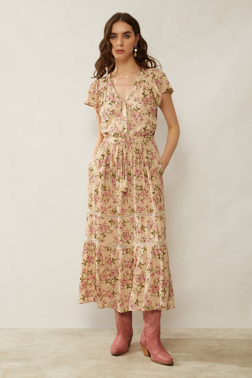 Bohera Floral Splendor Drop Waist Dress - Myra USA