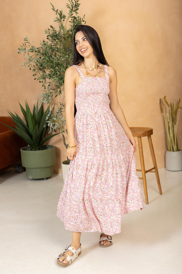 Bohera Juleebee Smocking Dress in Pink - Myra USA