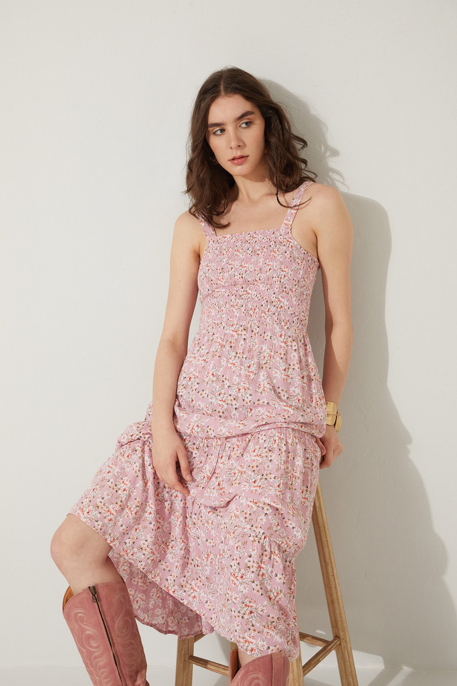Bohera Juleebee Smocking Dress in Pink - Myra USA