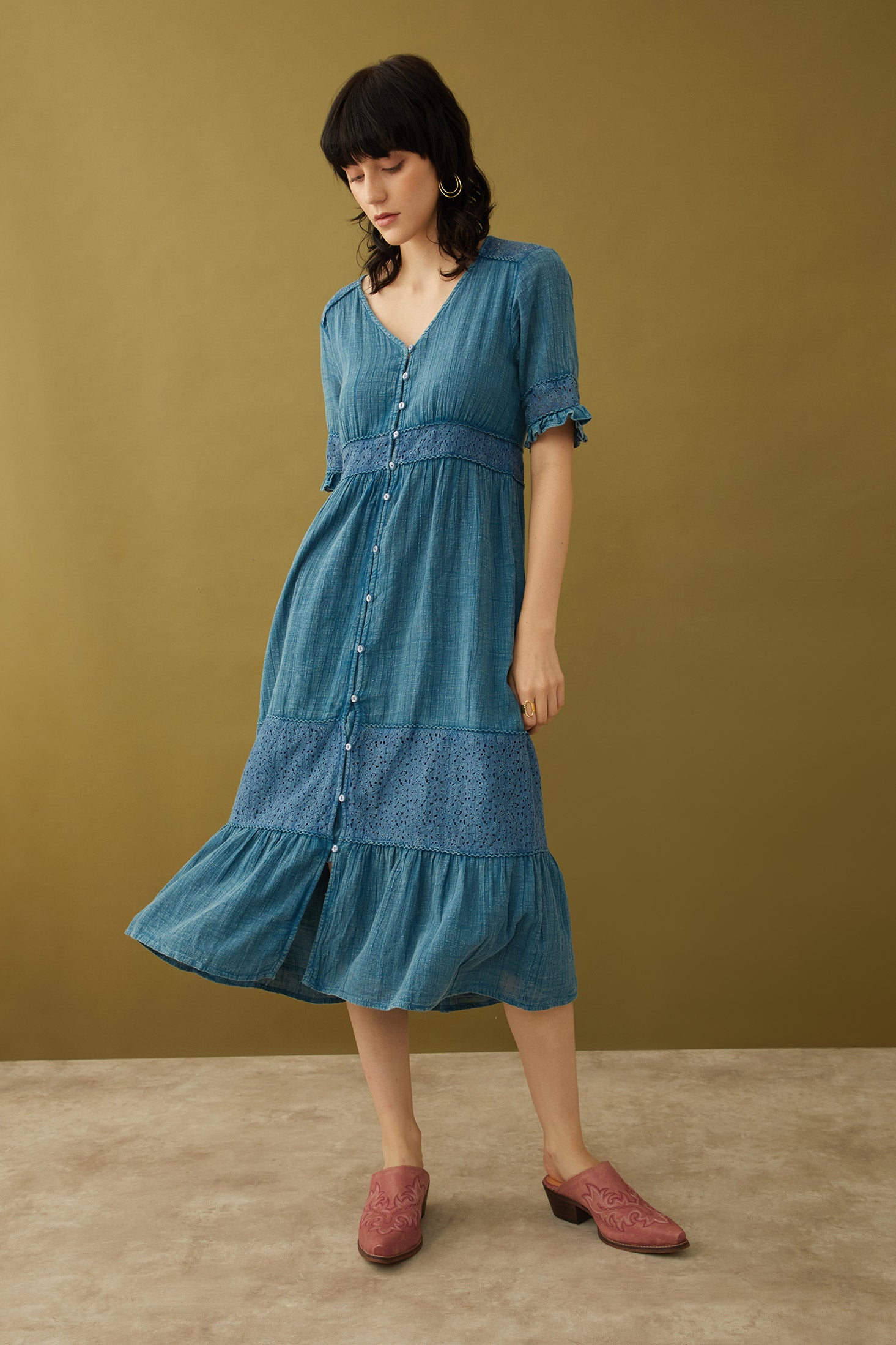 Bohera Jenny Lore Blue Washed Effect Dress - Myra USA