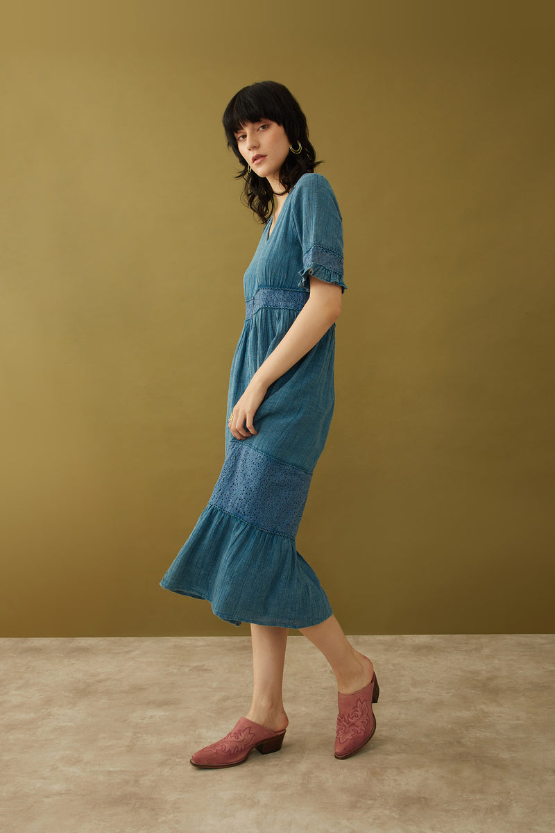 Bohera Jenny Lore Blue Washed Effect Dress