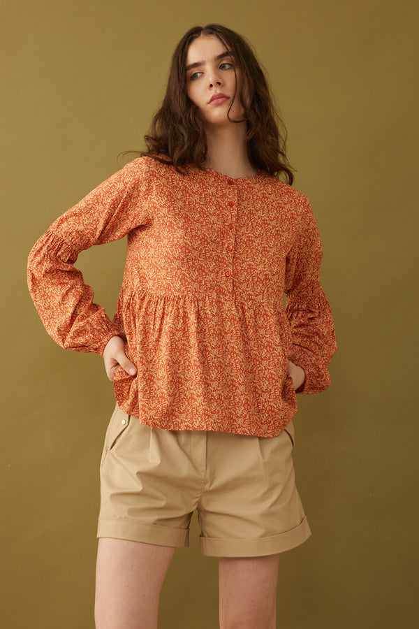 Bohera Naranja Button-down Top - Myra USA