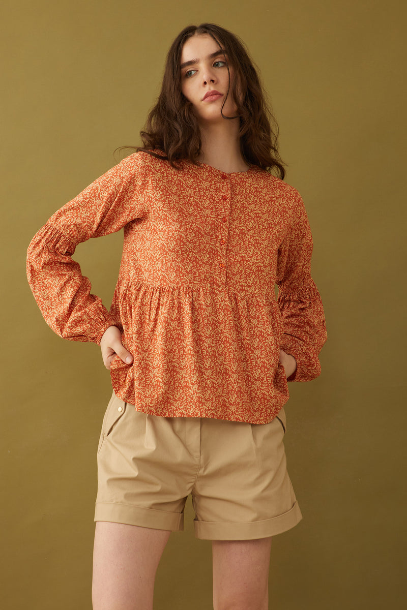 Bohera Naranja Button-down Top